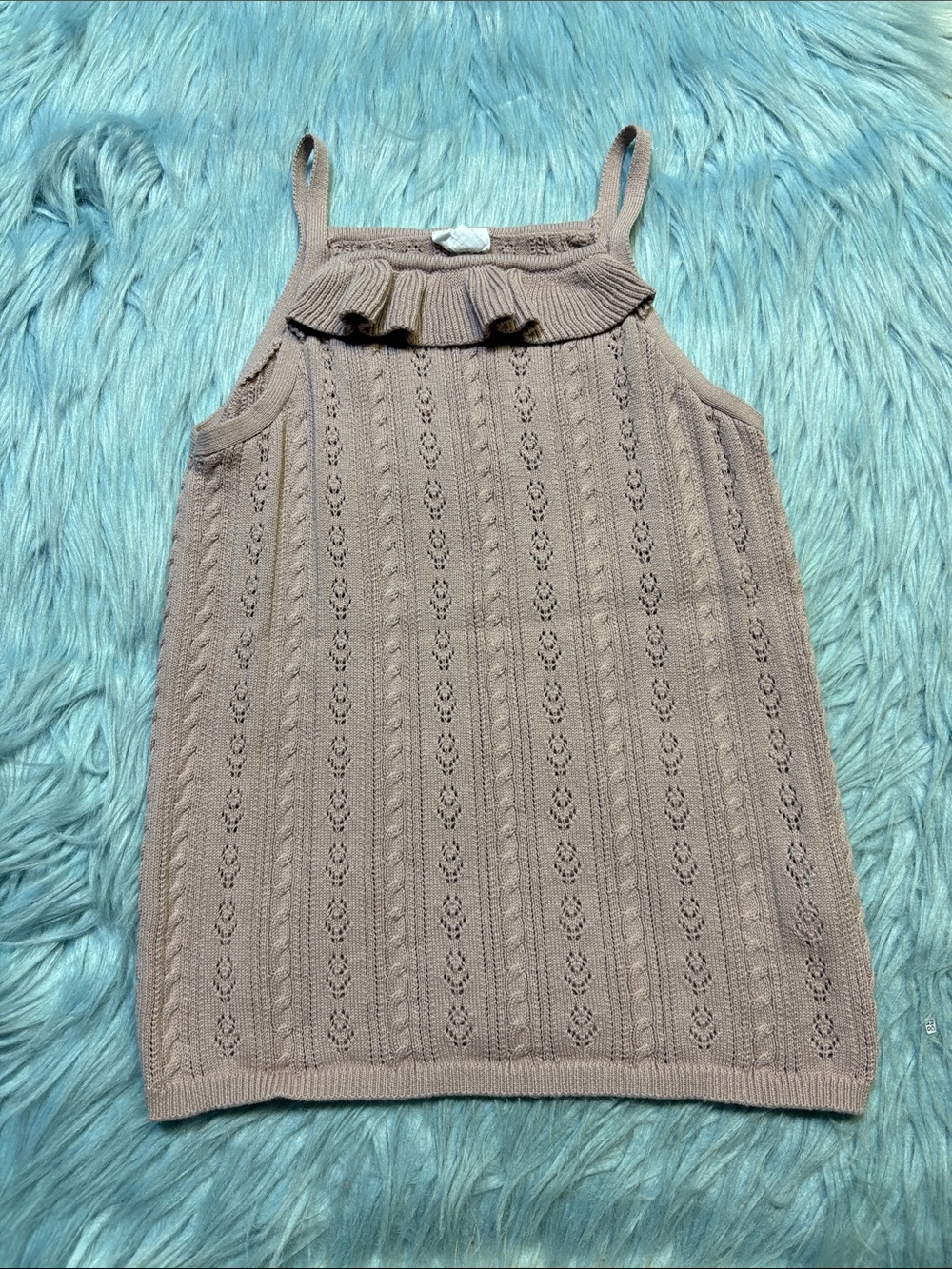 Jamie Kay Knit Ruffle Trim Tank Top in Dusty Mauve sz 5Y
